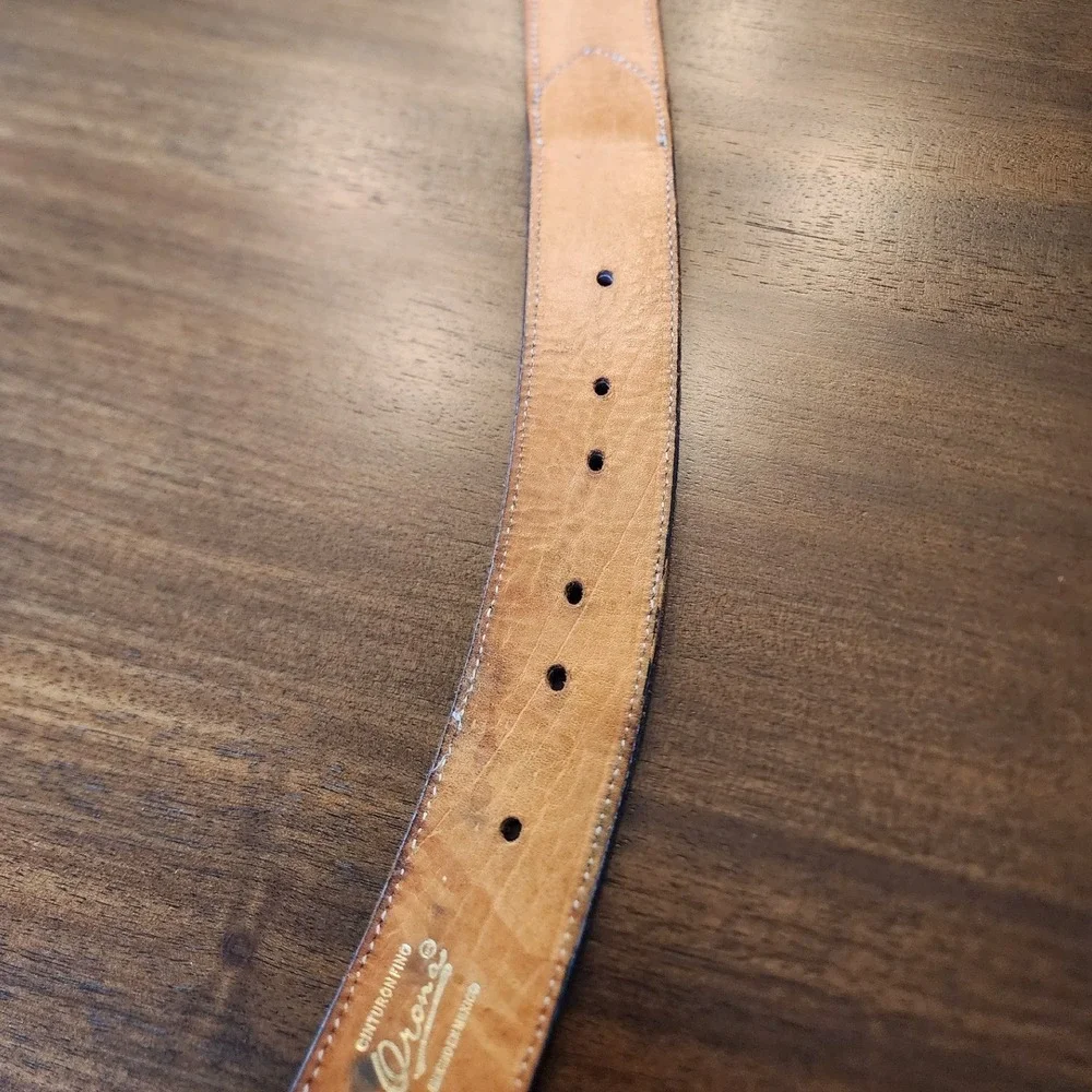 Orona 3D Belt Co 44 Western Arrow Embroidered Canvas Leather Belt Mexico. Rodeo